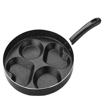 China 12cm Sustainable High Quality Aluminum Round 4 Four Cup Hole Egg Pancake Pan for sale