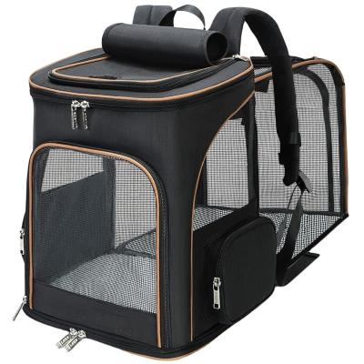 China Other OEM Custom Transparent Portable Expandable Airline Large Pet Carrier Backpack Pet Carrier Bag for Cats and Dogs for sale