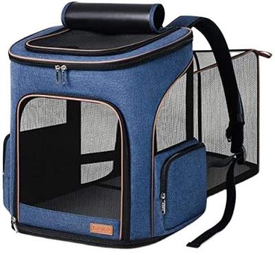 China Manufacturer Breathable Portable Large Capacity Dog Carrier Wholesale Small Other Pets Cat Expandable Pet Backpack For 15Lbs for sale