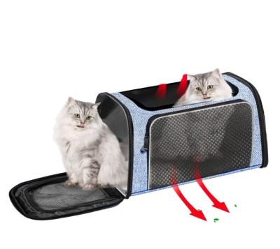 China Other Amazon Selling Travel Pet Carrier Shoulder Bag Carriers Line Approved Small Dog Cat Carrier Bag With Breathable Mesh Windows for sale