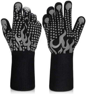 China Factory Sale Various Heat Resistant Silicone Colorfu Dotted Non-slip BBQ Gloves Cooking Gloves for sale