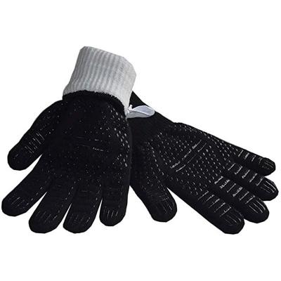 China Xushen Wholesale High Quality Dotted Heat Resistant 932F Double Layer 932F Double Oven Gloves with Dotted Silicone Strips for BBQ Cooking for sale