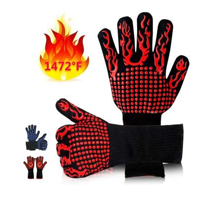 China Xushen Grill Oven Heatproof BBQ Gloves Dotted Durable Using Various Premium Silicon Oven Mitts Heat Resistant Bbq Gloves for sale