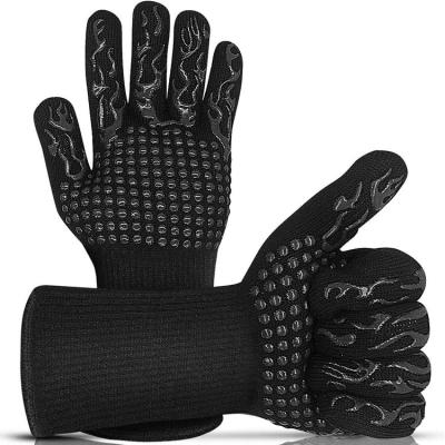 China Xushen Dotted Flame and Heat Resistant Grilling Gloves Guaranteed Quality Appropriate Price Waterproof Hand Heat Resistant Cooking Gloves for sale