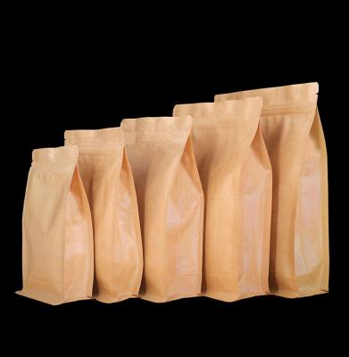 China Disposable Plastic Back Up Resealable Plain Kraft Paper Food Pouch Dried Snacks Packaging Bag Zipper Packing Storage Ziplock Bag for sale