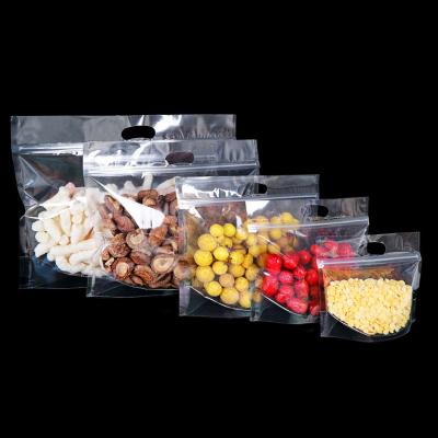 China Disposable Plastic Holder Up Transparent Resealable Single Pouch Food Dried Snacks Packaging Bag Zipper Packing Storage Ziplock Bag for sale