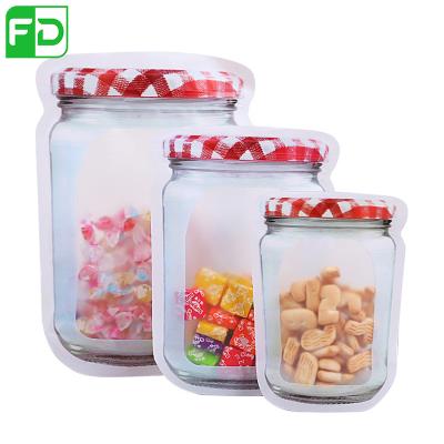 China Impact Resistance Wholesale Plastic Mason Jar Reusable Food Storage Packaging Bags for sale