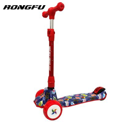 China Custom Folding Children's Logo Child Scooter 3 Color Scooter In 1/3 Wheels PP Material Kids Scooter for sale