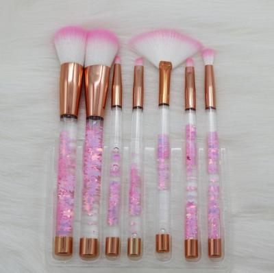 China Angular Blush Mermaid 7 Color Handle Makeup Set Crystal Clear Brush for sale