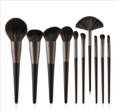 China Angular Blush Flower 10 See Gray Hair Box Feeling Makeup Brush Bionic Soft Concealer Brush Wood Handle for sale