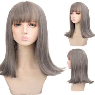 China Virgin Silky Straight Long Gray Hair High Wave Performance Wigs for sale