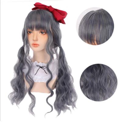 China Fine Art Long Gray Human Hair Extension Silky Straight Wave Curly Wig for sale