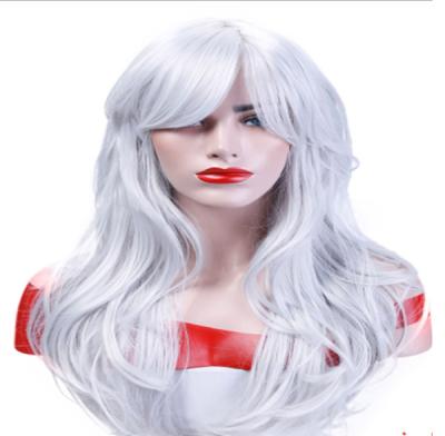 China Large Curl Factory Supply Direct Wholesale Sales Long Deep Wave Silver Hair Wigs for sale