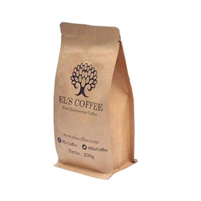 China Coffee Moisture Proof Zipper Bags Paper Material Flat Bottom Flat Bottom Paper Kraft Paper 250g With Low Window Shipping Fee for sale