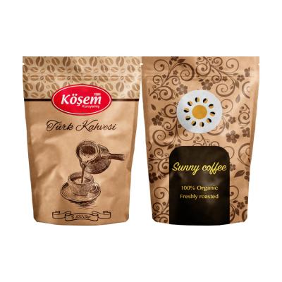 China Heat Seal One Way Valve Coffee Bags 200 Gram Custom Printing Printed Stand Up Kraft Paper Degas Packaging for sale