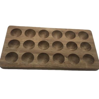 China Europe 18 Refrigerator Egg Storage Rustic Wooden Chicken Egg Tray for sale