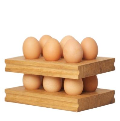 China Usable Rustic Wooden Europe Kitchen Fridge Egg Holder for sale