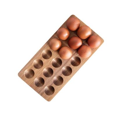 China Rustic Europe Acacia Wooden Egg Rack Egg Turning Tray for sale