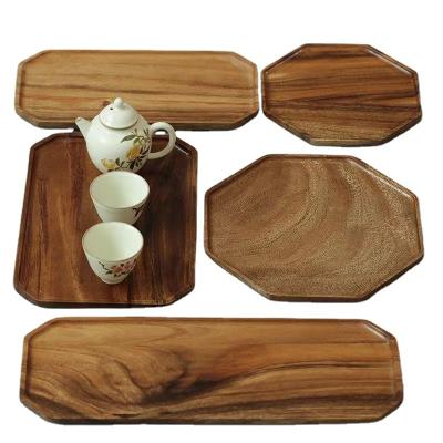 China Europe Wholesale Acacia Wooden Tray Wood Tea and Coffee Tray for sale