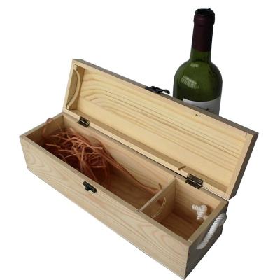 China Handmade whiskey wooden box for wine gift simple wooden bottle wine box for sale