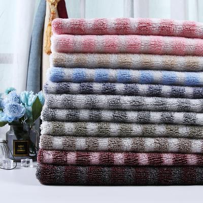 China 2022 Modes New Product Moisture-absorbent Longitudinal Straight Stripe Knitted Sherpa Polyester Cotton Fabric For Home Textile for sale