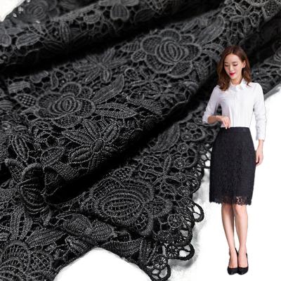 China 2022 New Fashion Milk Water Soluble Wide Width Lace Accessories Breathable Embroidered Fabric For Dress for sale