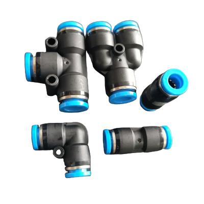 China Building Material Shops Pneumatic Fitting Plastic Fittings  PE Pneumatic One Touch Push-in Fittings  Air Tube Hose connector for sale