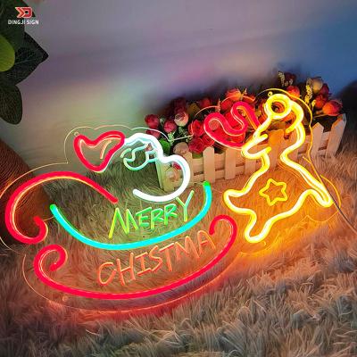 China Buildings Battery Customizable Holiday Artistic Christmas Led Mini Alphabet Home Decor Letter Neon Sign Lights for sale