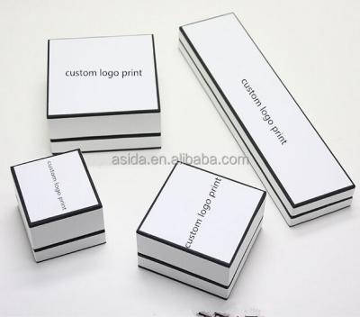 China Leatherette Paper Material Logo Printed Jewelry Box Custom Made Jewelry Boxes for sale