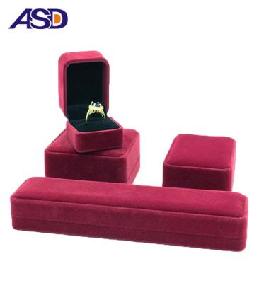 China Velvet Cloth Covered Jewelry Box / Velvet Jewelry Boxes Velvet Material Velvet Packaging for sale