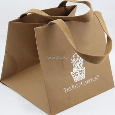 China Square Recyclable Plus Size Kraft Paper And Cotton Belt Paper Bags Wholesale for sale