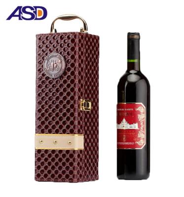 China Recycled Materials China Box Wine Bottle Supplier Made Leather Packaging Gift Box for sale