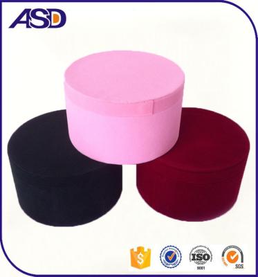 China High Quality Recycled Materials Velvet Handmade Round Flower Box Cheap Custom Round Packaging Box for sale