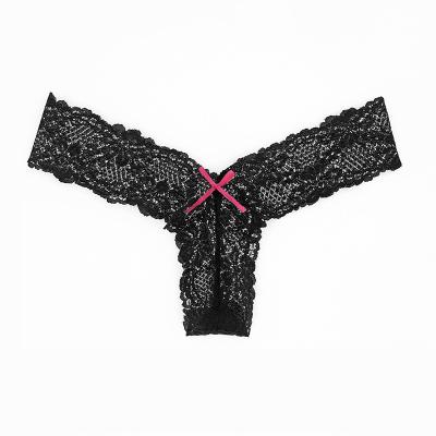 China Antibacterial pure lace sexy underwear women's low-rise underwear attracting transparent G-STRING t-pants for sale