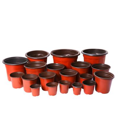 China 130 x 115 x 88mm Durable Small Plastic Flower Pot 8 Size Modern Double Color Plant Nursery Flower Pots for sale