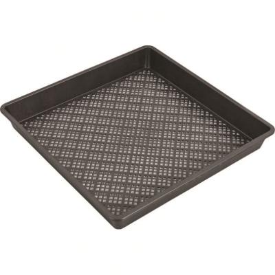 China Hot Selling PP 425 x 425mm Squares And Rectangle Flat Seedling Nursery Tray Carrier Trays With Holes Mesh Tray for sale