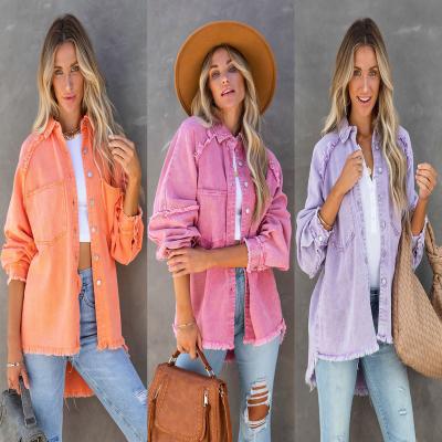 China wholesale autumn&winter women Anti-wrinkle new arrival solid color washed oversized casual denim jacket coat jacket for sale