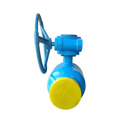 China New accept customization manual worm gear flange end fully welded ball valve for pipeline for sale