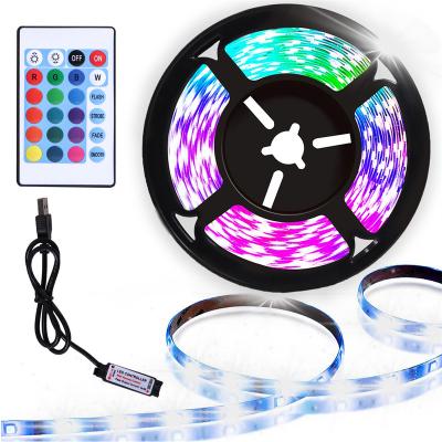 China Garden/Hotel/Office/Home/Living Room 5V USB Led Strip Lights 1m 2m 3m RGB 5050 TV Backlight Smart Color PC LED RGB Background Flexible Strip Light With Remote for sale