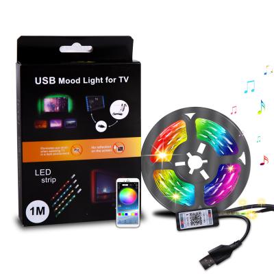 China Garden/Hotel/Office/Home/Living Room 5V USB Led Backlight Smart Color RGB LED Strip Lights 5050 TV APP BT Background 1m 2m 3m Flexible Strip Light for sale