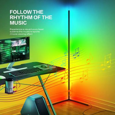 China Modern Remote Control RGB Color Dynamic Music Led Timing Corner Stand Light Floor Lamp Hotel Lighting Mood Dance Ballroom Floor Lamps for sale