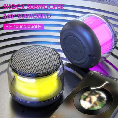 China No Outdoor Subwoofer Mini Portable Metal Wireless Speaker RGB Light Colorful Bass Speakers For Mobile Phone Home Theater System for sale