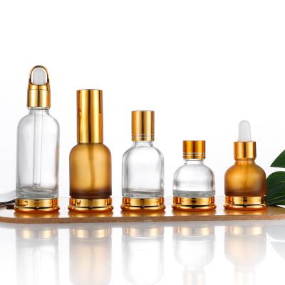 China High Qiality Luxury Essential Oil Bottle Gourd Shape Clear Dropper Plated Essential Oil Spray Glass Bottles for sale