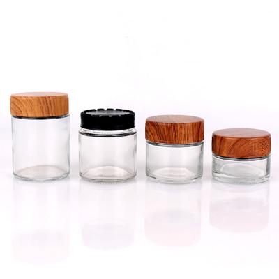 China Free Sample Wholesale 40ml 80ml 90ml 110ml Eco Cosmetic Containers Matte Beauty Gel Jar Frosted Glass Cream Jar With Bamboo Lid for sale