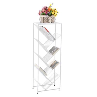 China Factory Direct Sale Non-Folding Bookcase Ladder Shelf Contemporary Household Folding Shelf 4 Layer Metal Living Room Furniture Iron for sale