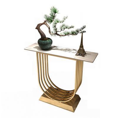 China CLASSIC High Quality Home Furniture Living Room Console Table Hallway Gold Marble Console Table for sale