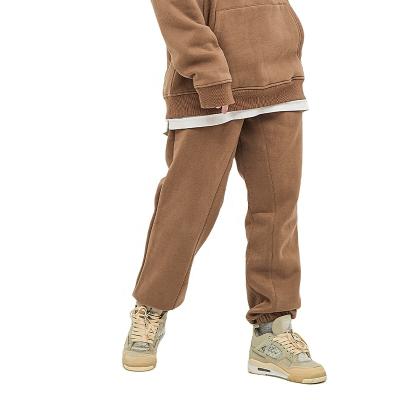 China 2021 European Anti-wrinkle Washed Terry Autumn And Winter Sweatpants And American Street Solid Color Men And Women Pants for sale