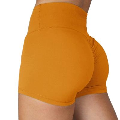 China Custom Cheap Yellow Women High Waist Breathable Hot Selling Soft Yoga Shorts for sale