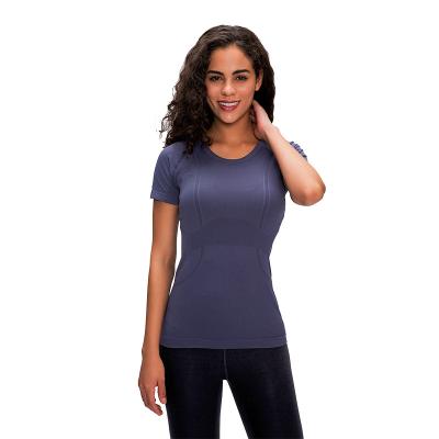 China Newest Design Top Quality Gray Equipments Women Yoga Tops Selling Ladies Breathable for sale