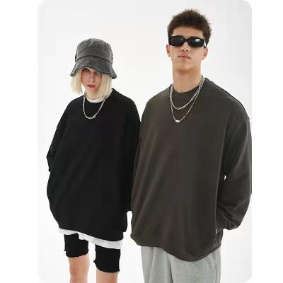 China 2021 Plain Cotton Sweatshirt Unisex Terry Cloth Heavyweight Plain Pullover Custom Made Neckline Sweater for sale